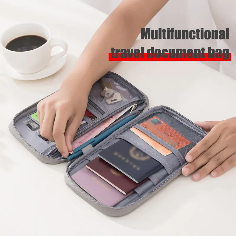 Qantas Travel Accessories - 1PC ポータブル旅行飛行機バッグ防水高品質ビジネスパスポートバッグ多機能カチオン文書収納