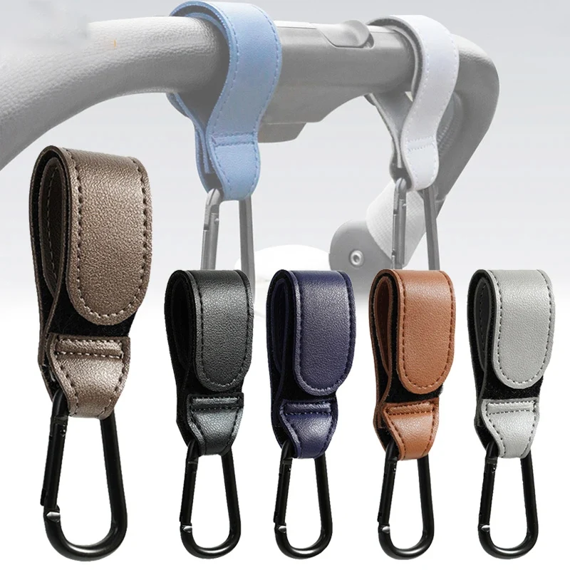 Travel Accessories With Baby - ベビーカーフック ファッションPUレザー製 調節可能なベビーカーフック カートオーガナイザー おむつバッグハンガー 子供用