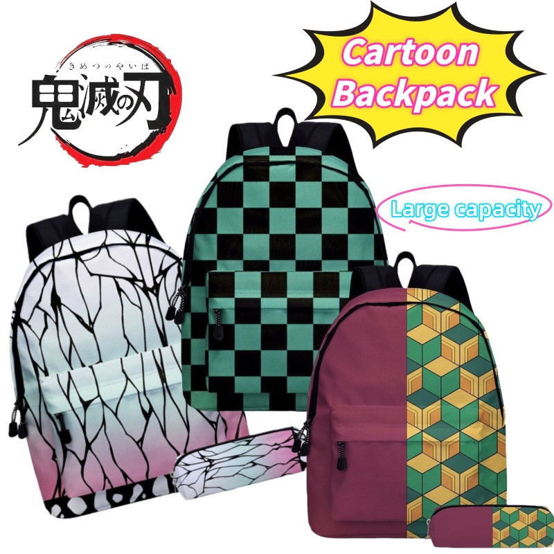 Travel Accessories Logo - 鬼滅の刃 胡蝶しのぶ 竈門炭治郎 我妻善逸 学生用軽量バックパック おしゃれ