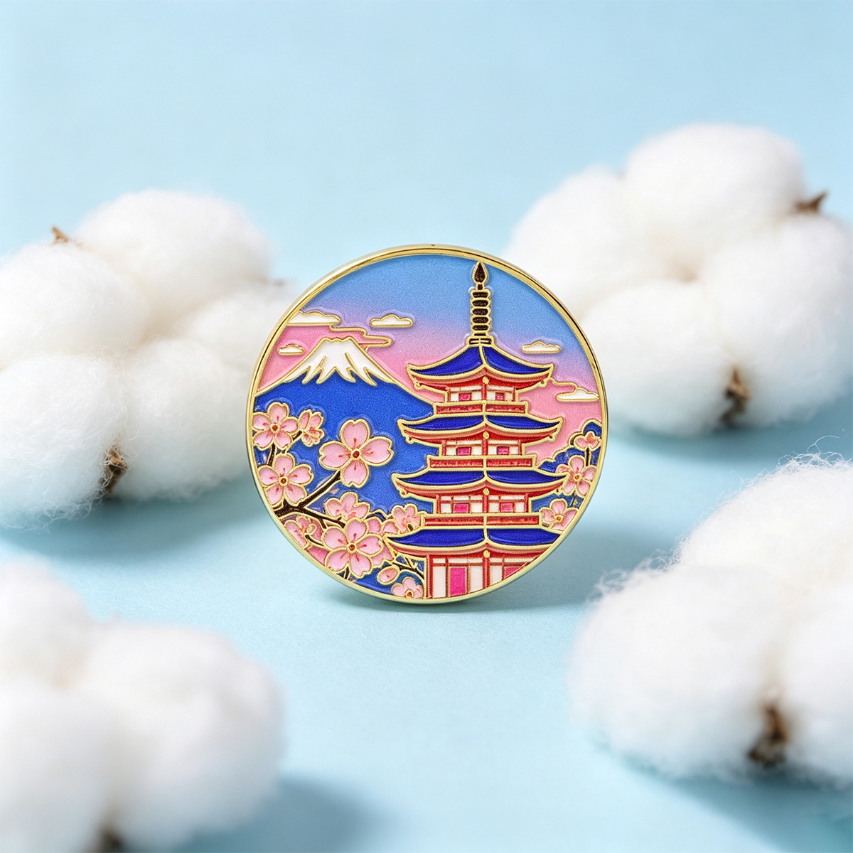 Travel Accessories In Japan - 日本の桜のエナメルピン、ヴィンテージ風ラペルブローチ、美しい桜のバッジ、旅行愛好家のためのジュエリーギフト、バックパックの装飾