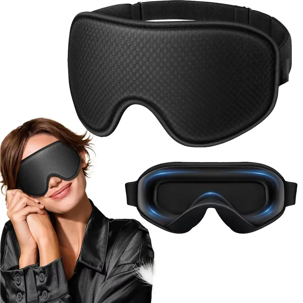 Travel Accessories Eye Mask - スリープマスク 遮光アイマスク - 睡眠用3D通気性ソフト快適アイマスク - 調節可能なストラップ