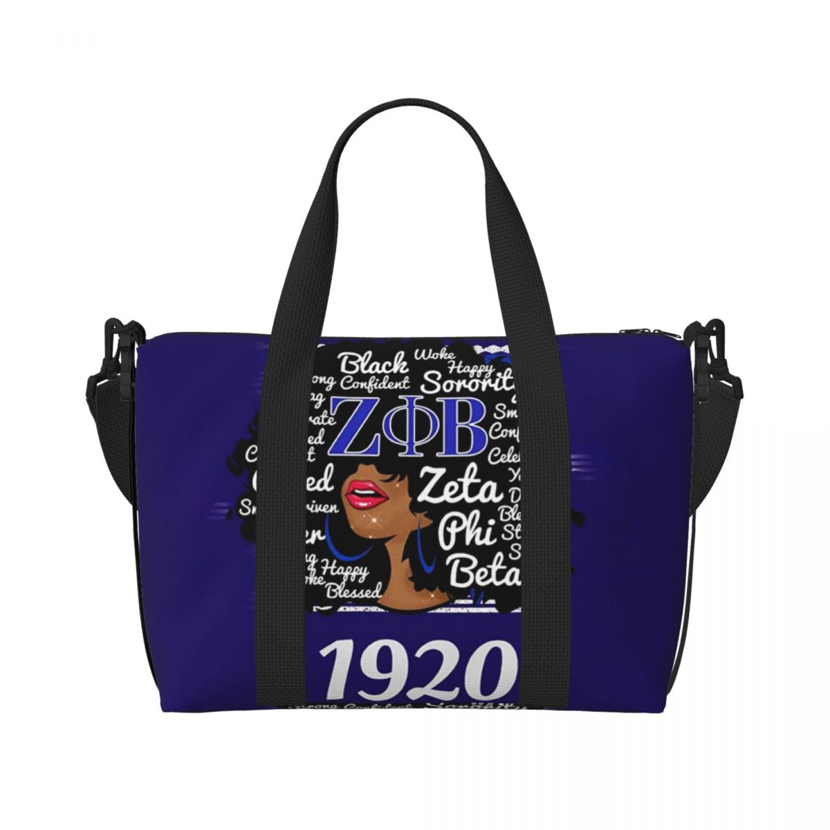 Travel Accessories Greece - カスタムゼータファイベータ女子学生クラブトートバッグ女性大容量ギリシャ文字 1920 ジムビーチショルダートラベルバッグ