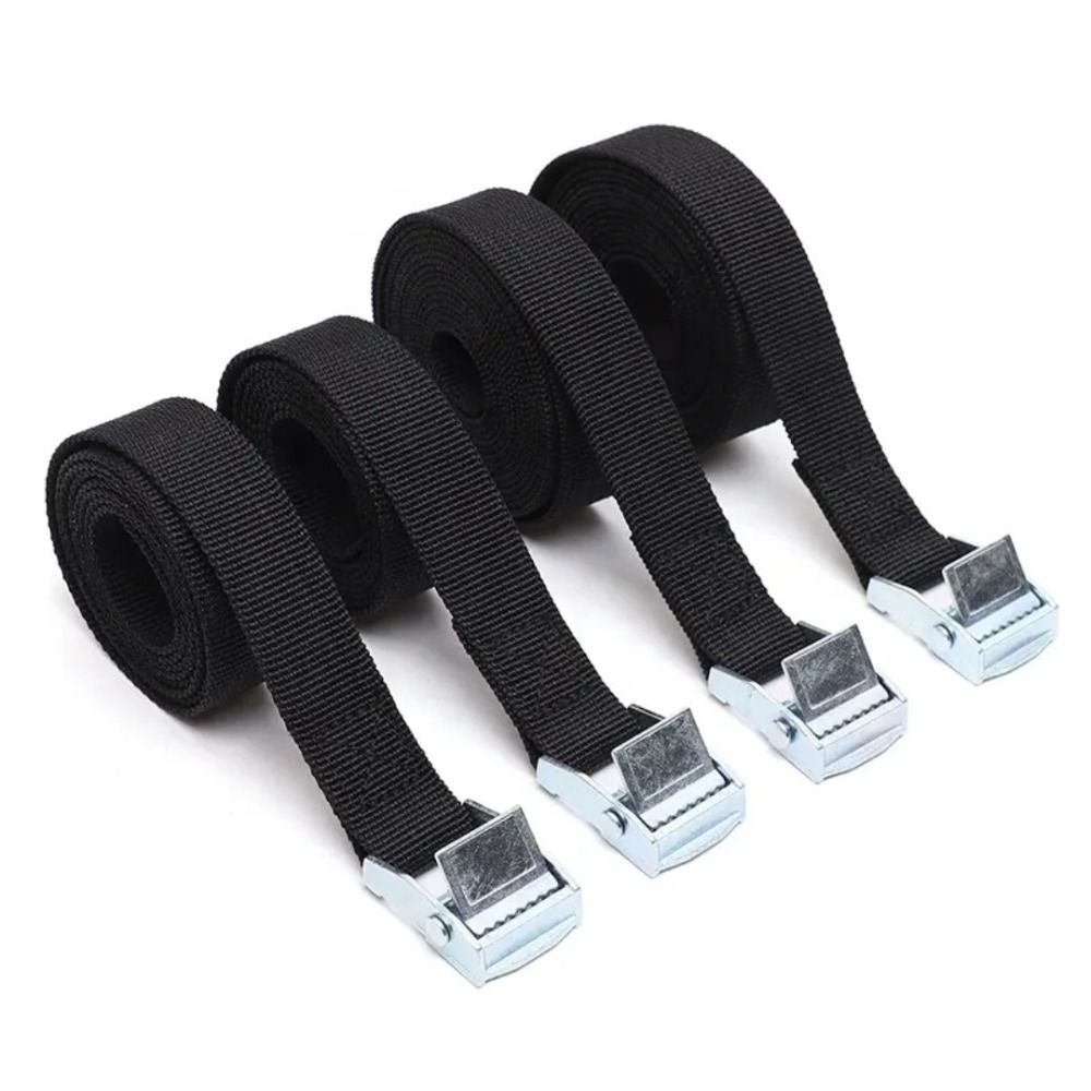 Travel Accessories Luggage Straps - ブラックタイダウンストラップ 金属バックル付き 調節可能な荷物ストラップ 1/2/3メートル*25mm 強力ラチェットベルト トレーラー荷物用牽引ロープ