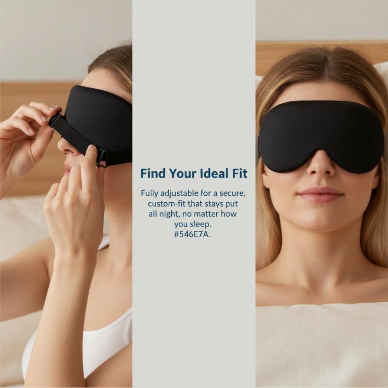 Travel Accessories Eye Mask - 柔らかく通気性のあるゼロプレッシャー3Dスリープアイマスク、完全遮光、1個入り、不眠症の方に最適、深い眠りで目の疲れを軽減
