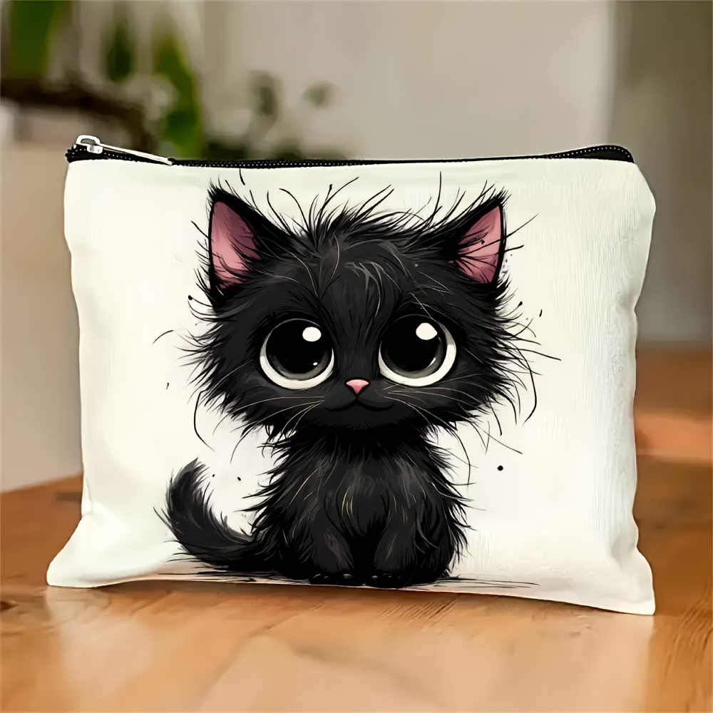 Travel Accessories Toiletries - かわいい猫のプリントが施された化粧品バッグ - 多機能ジッパーポーチ、ジュエリー収納バッグ、旅行に最適なジッパー付き小型収納バッグ。