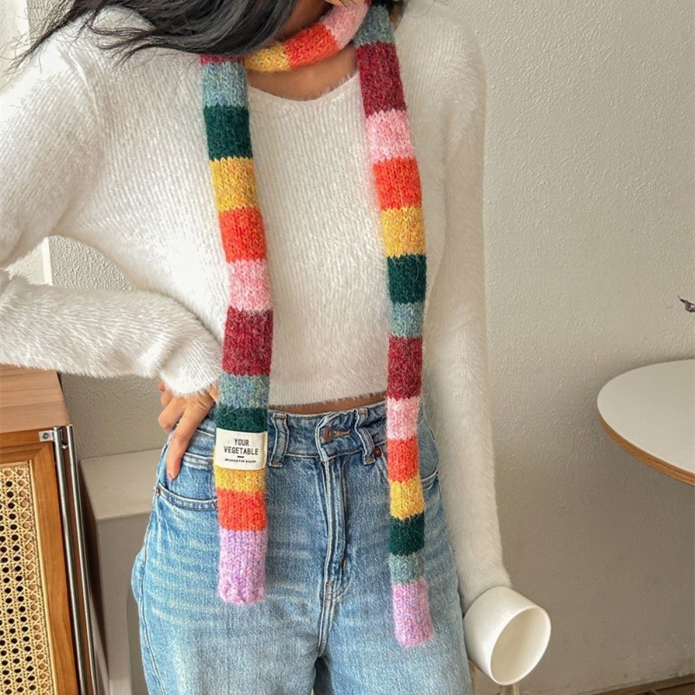 Travel Accessories Unisex - 原宿スタイル Y2K ストライプスカーフ コーディネート アクセサリー スウィートクール