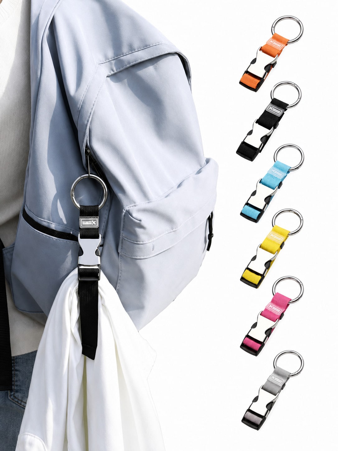Travel Accessories Luggage Straps - マルチカラーバックパック＆荷物用外部バックルストラップ、旅行、キャンプ、日常使用用のポータブルクイックリリースフックオーガナイザー