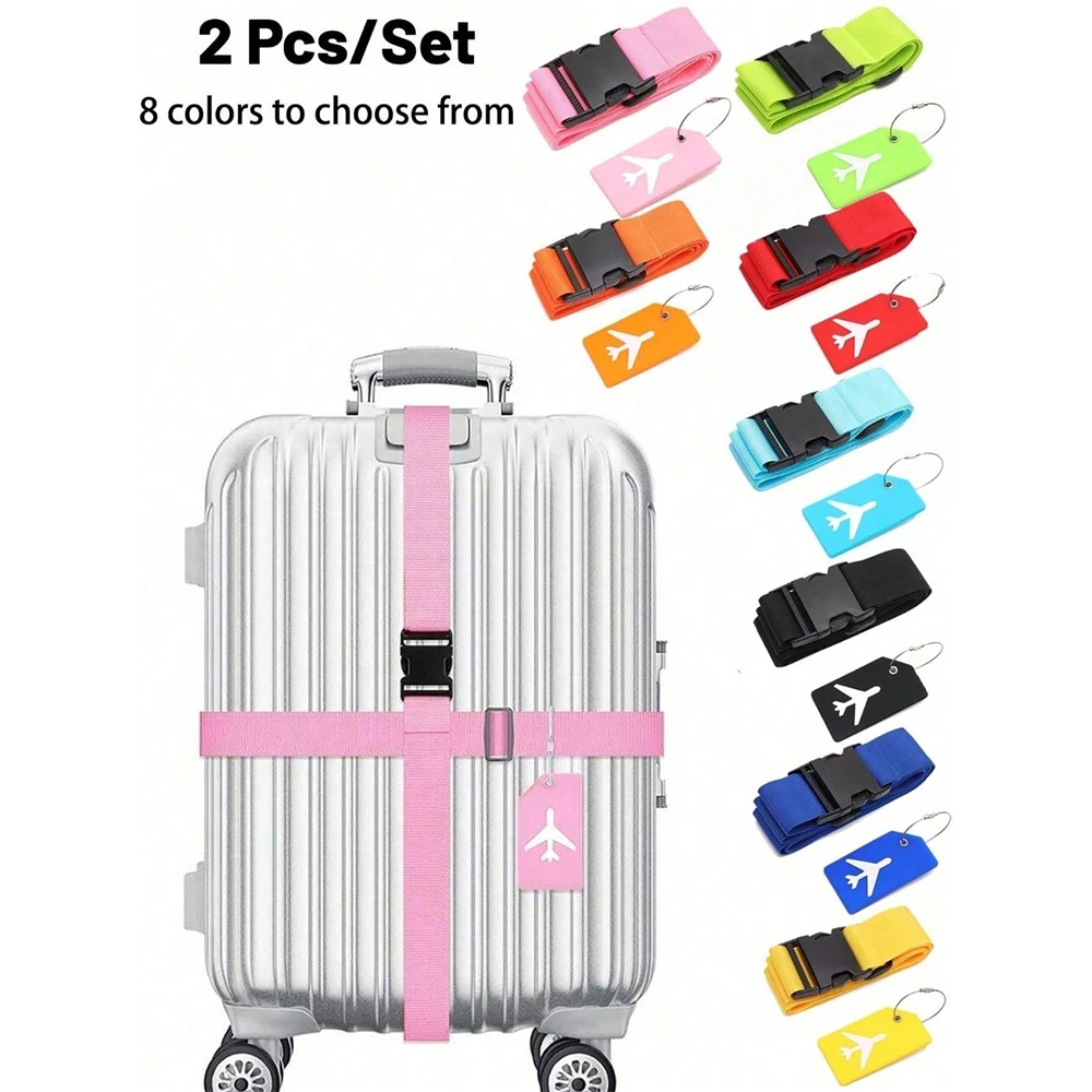Travel Accessories Luggage Straps - 荷物ストラップセット 荷物タグ付き 複数の色の荷物ストラップ さまざまなタイプの荷物に適しています 旅行に適しています