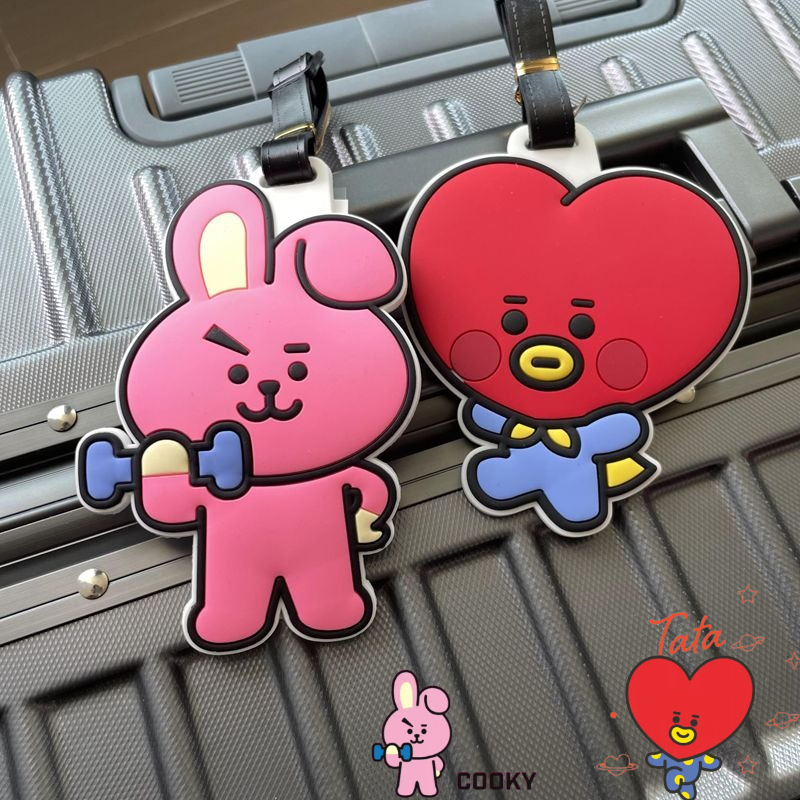 Travel Accessories Unisex - BT21のかわいいキャラクターキーホルダー、カワイイユニセックス荷物タグ、機内持ち込みや預け入れ荷物用、紛失防止ギフト、アニメグッズ