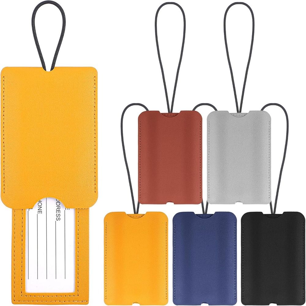 Travel Accessories Luggage Straps - PUレザー製プルアウト式ラゲッジタグ ソフトレッドカラー ラゲッジラベルストラップ バックパックアクセサリー 荷物搭乗ラベル
