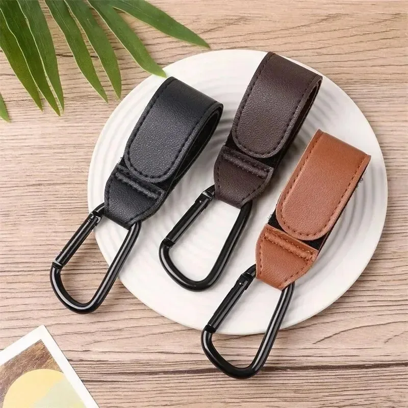Travel Accessories With Baby - 1/2/4個入り レザー製ベビーカー用フック PU製 調節可能なベビーカー用フック オーガナイザー おむつバッグ用ハンガー