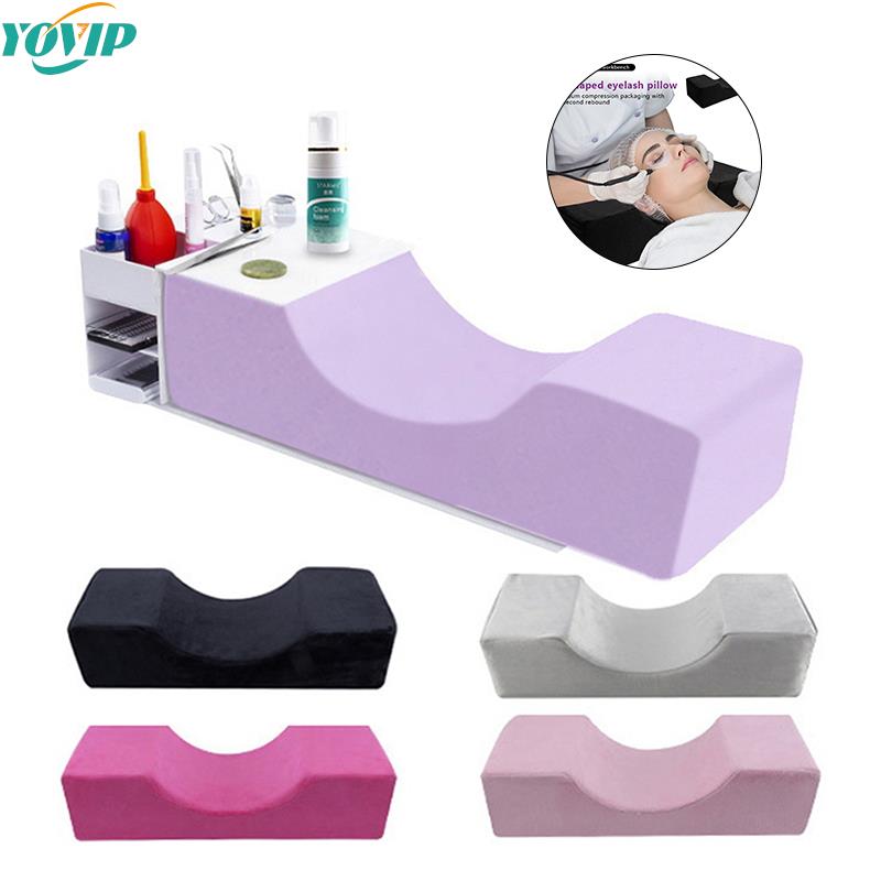 Neck Pillow Memory Foam - メモリーフォームまつげエクステピロー、ポケット付き、ラッシュ、ネックサポート、ソフト、ネイチャー、メイクアップ、サロン