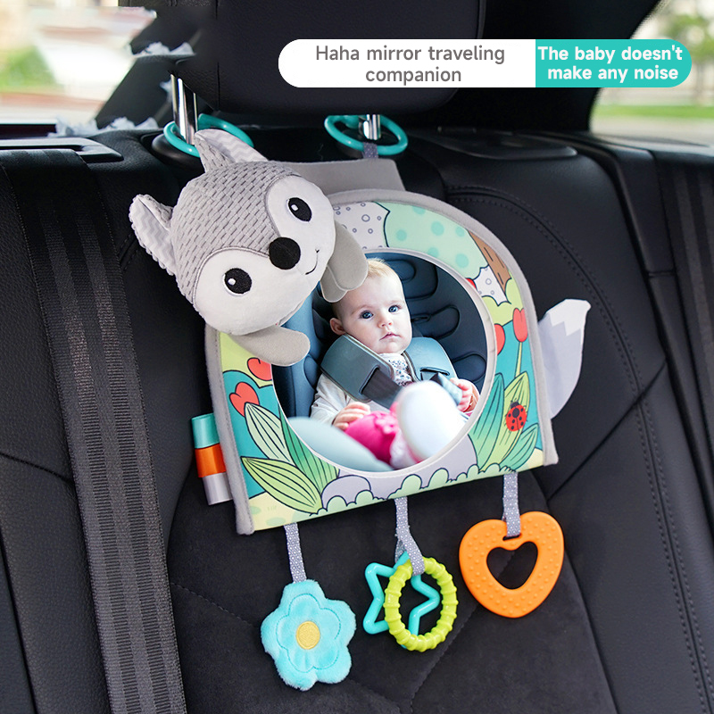 Travel Accessories With Baby - ベビーカーシートミラーおもちゃ子供用モニター調整可能な教育感覚玩具楽しい旅行幼児おなかタイムおもちゃ赤ちゃんカーシートおもちゃ