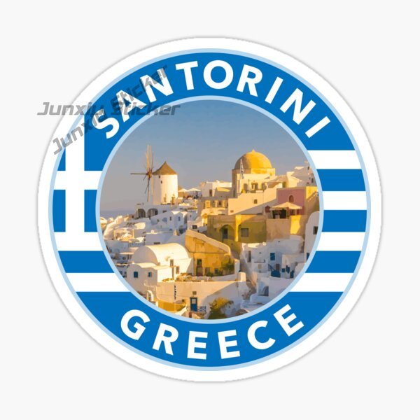 Travel Accessories Greece - サントリーニ島ギリシャ車のステッカー風光明媚な旅行ビニール世界観光名所装飾デカールカーパーツアクセサリー