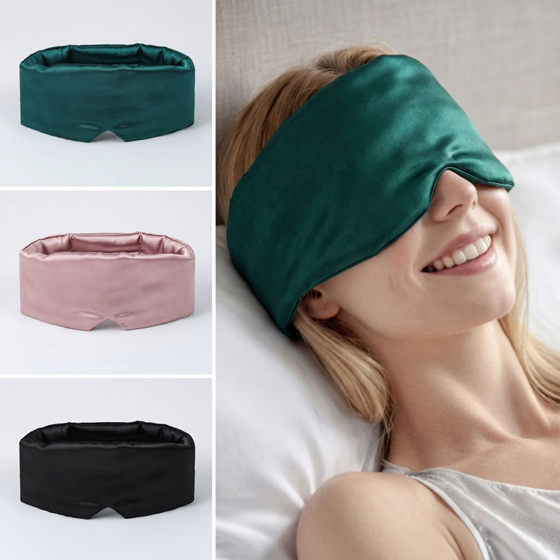 Travel Accessories Eye Mask - 睡眠アイマスク 睡眠用アイスシルク 通気性 疲労軽減 温冷両用 両面フルカバー