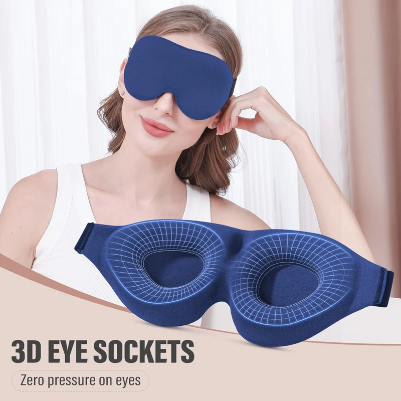 Travel Accessories Eye Mask - 3Dナイトスリープアイマスク、通気性があり、睡眠に最適な超ソフトマスク、光を遮断し、女性、男性、家族向け、旅行や家庭での使用に適しています。