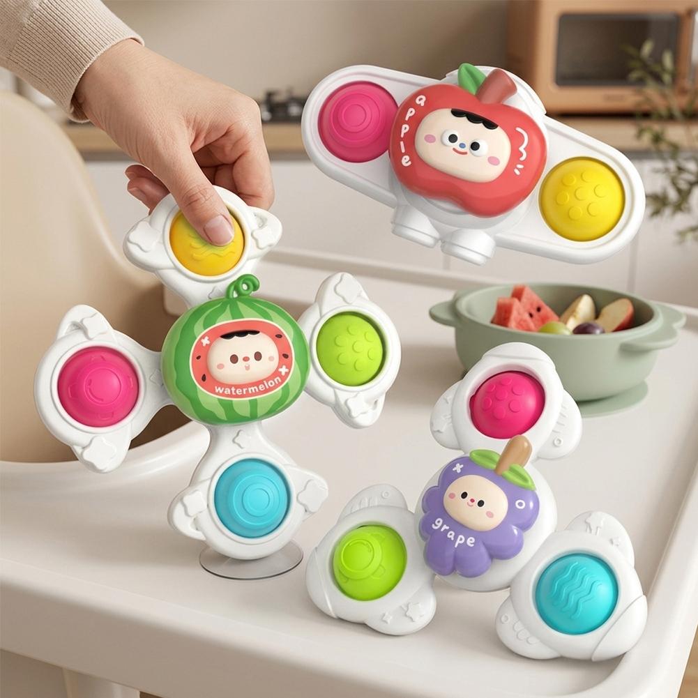 Travel Accessories With Baby - 3個セット ベビー吸盤スピナートイ 食卓 浴室 窓 旅行用
