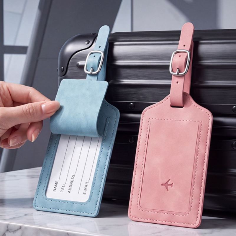 Travel Accessories Bag For Men - 1個入りPUレザー製ラゲージタグ、男女兼用旅行アクセサリー、スーツケースタグ、ネームIDアドレスラベル、荷物用バッグタグ