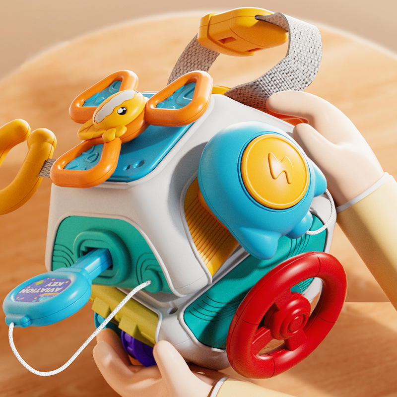 Travel Accessories With Baby - モンテッソーリ感覚おもちゃ赤ちゃん忙しいキューブアクティビティ旅行おもちゃ教育学習そわそわおもちゃ微細運動能力子供ギフト