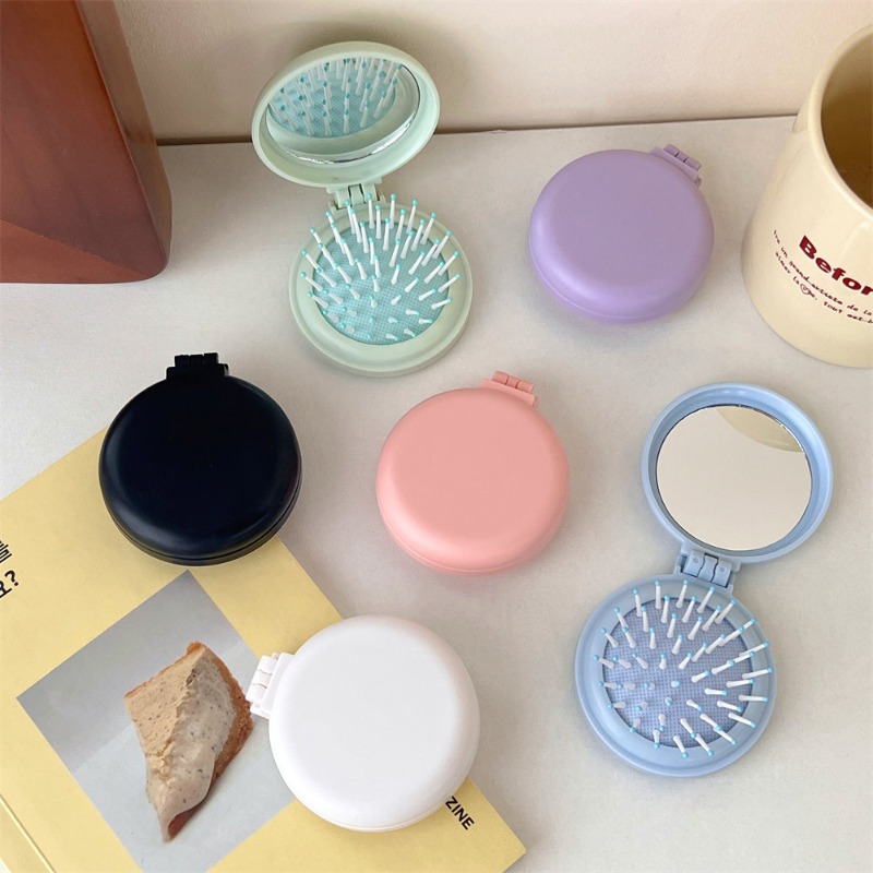 Travel Accessories Teens - 子供用ミニトラベルブラシ,シンプル,無地,女の子用マッサージコーム,子供用ヘアアクセサリー,ファッショナブル,1個
