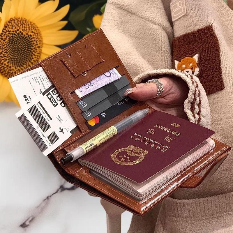 Qantas Travel Accessories - 旅行パスポート財布女性男性カードホルダー RFID ブロッキングクレジットカード ID バッグ飛行機チケットホルダー多機能財布