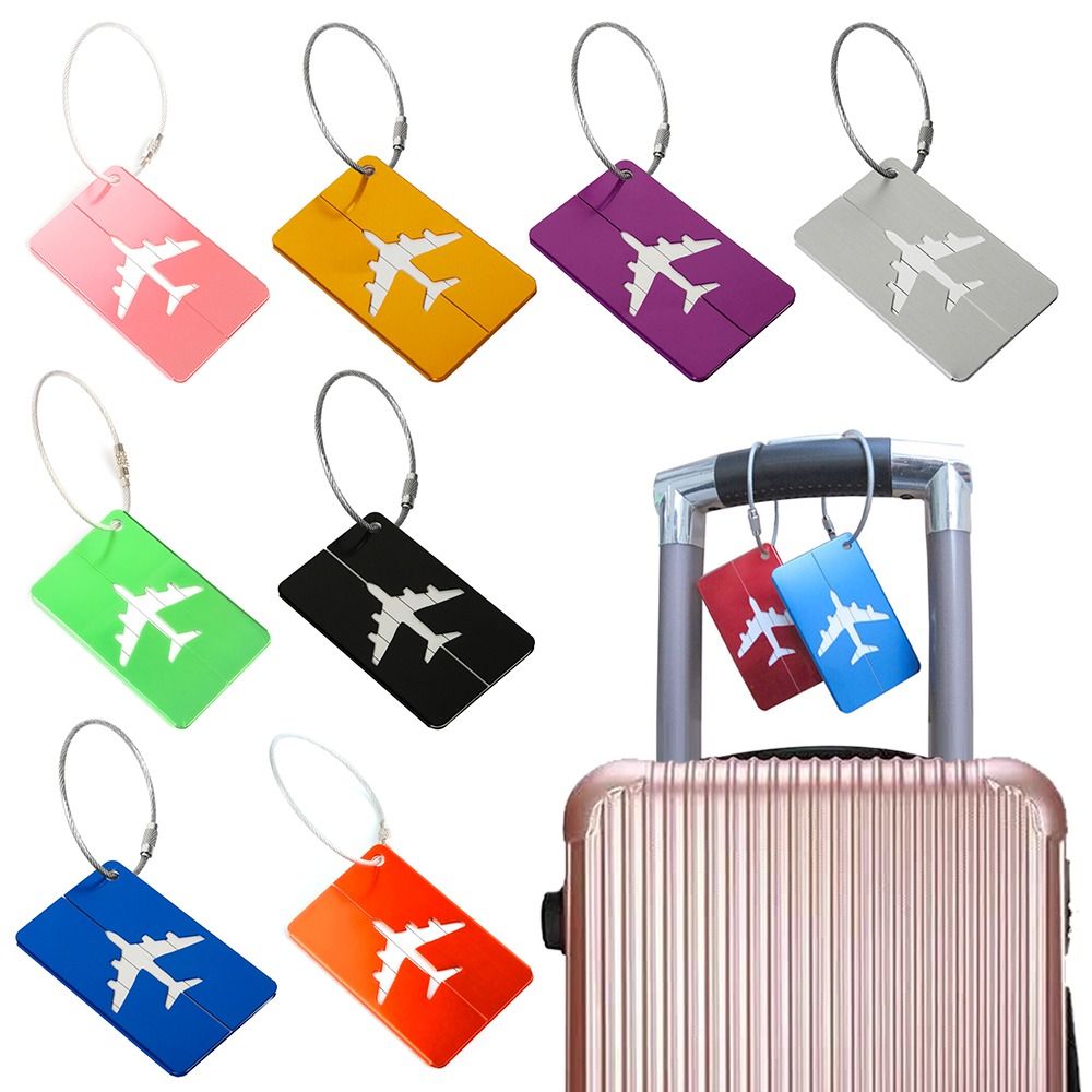 Qantas Travel Accessories - トラベルバッグ用の再利用可能なアルミニウム製ラゲッジタグ,収納用,食品用,旅行用,ロープ付き