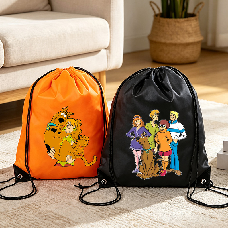 Travel Accessories Unisex - スクービードゥー巾着収納袋クールな漫画犬ポケットバックパックポリエステルかわいいアニメプリント軽量トラベルオーガナイザーバッグ