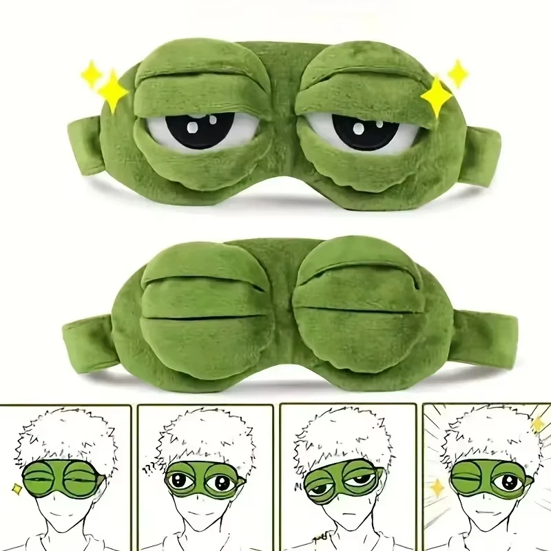 Travel Accessories Eye Mask - カエル型アイマスクパーティーゲーム面白いアイマスク漫画ぬいぐるみトレンディなヘアアクセサリーソフトポータブル目隠し旅行用アイパッチ