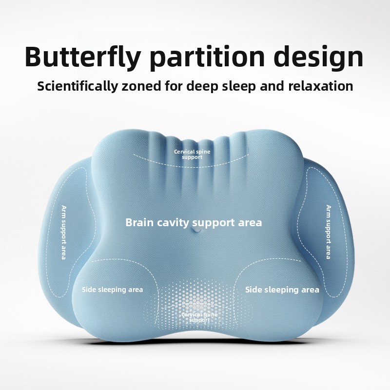蝶の形をしたゼロプレッシャーメモリーフォーム枕 深い睡眠用  - Neck Pillow Memory Foam のレビューと価格