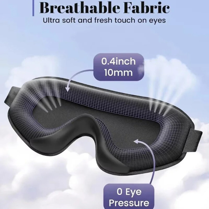 3D遮光通気性睡眠マスク、調節可能なストラップ付きソフトで快 - Travel Accessories Eye Mask のレビューと価格