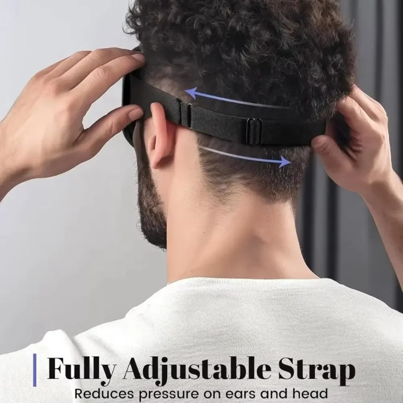 3D遮光通気性睡眠マスク、調節可能なストラップ付きソフトで快 - Travel Accessories Eye Mask のレビューと価格