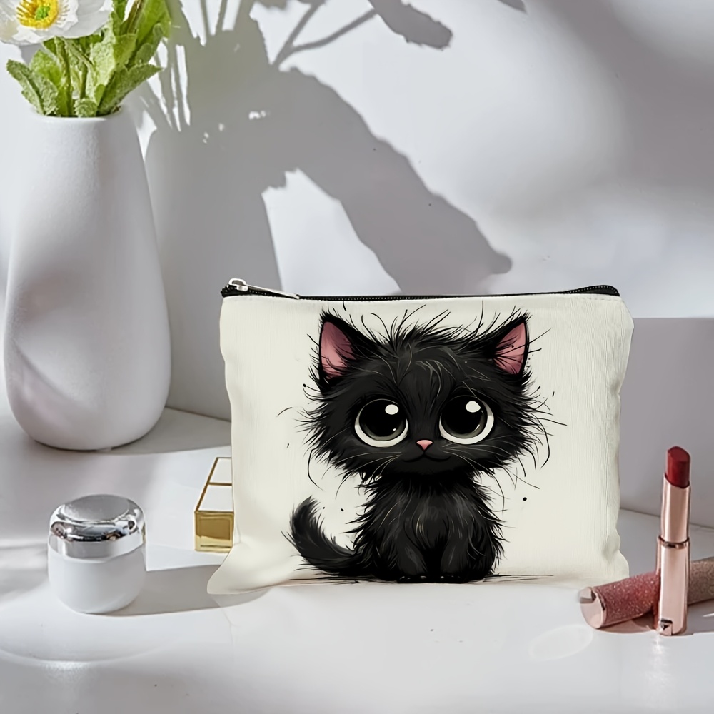かわいい猫のプリントが施された化粧品バッグ - 多機能ジッパ - Travel Accessories Toiletries のレビューと価格