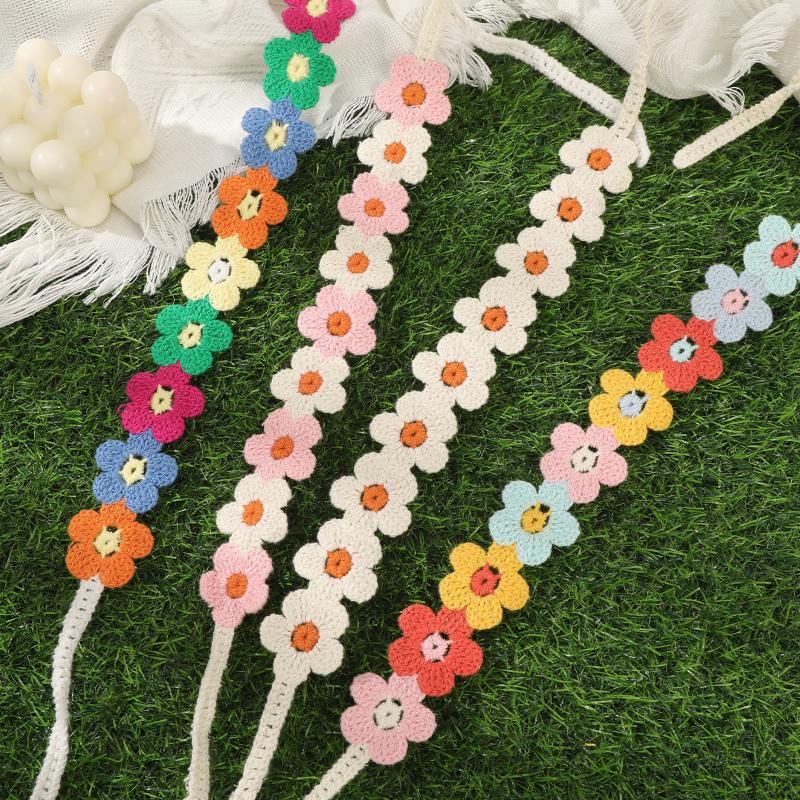 カラフルな花のターバンヘッドバンド、ニットフラワーヘッドバン - Travel Accessories Hawaii のレビューと価格