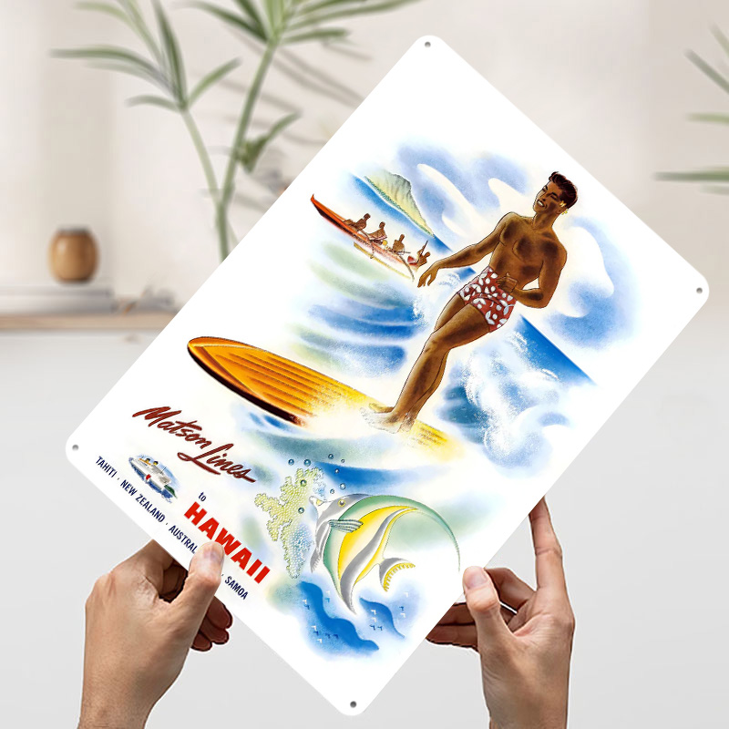 ヴィンテージマットソンラインズハワイ旅行ポスターカスタマイズ - Travel Accessories Hawaii のレビューと価格