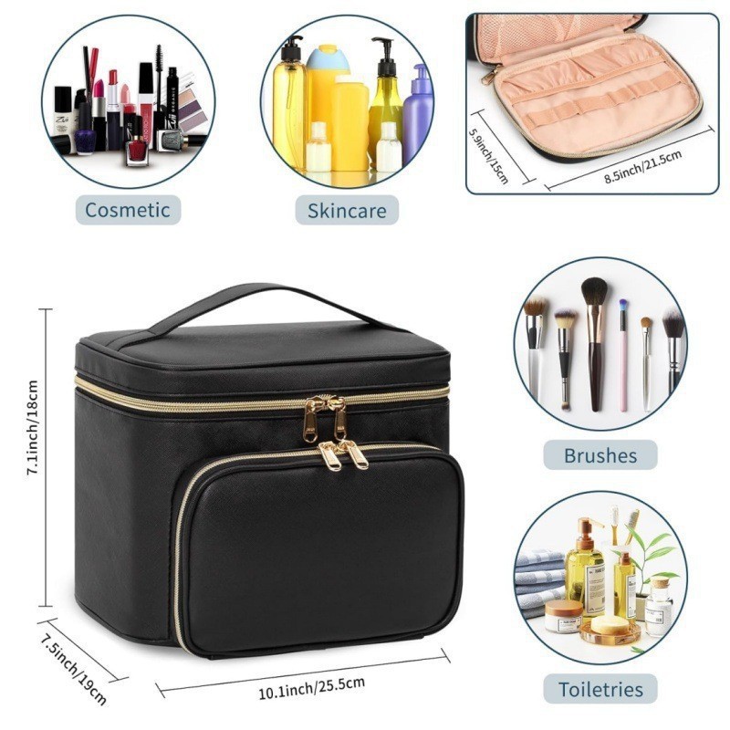 大型防水メイクアップバッグ 携帯用大型化粧品トラベルバッグ  - Travel Accessories Toiletries のレビューと価格