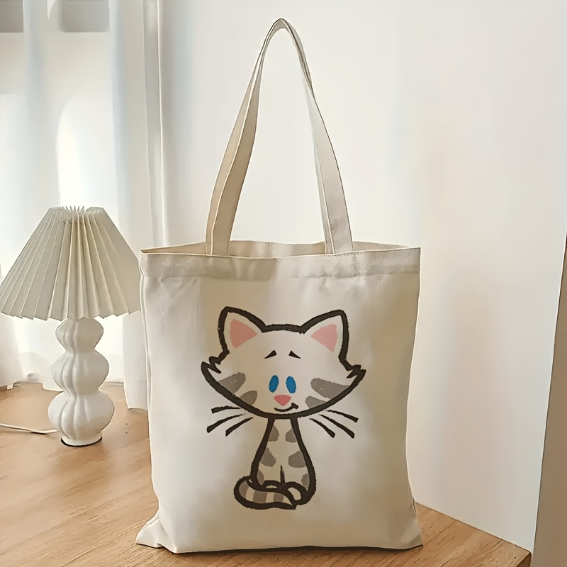1ピース片面大容量折りたたみトートバッグ、かわいい猫柄付き- - Travel Accessories Unisex のレビューと価格