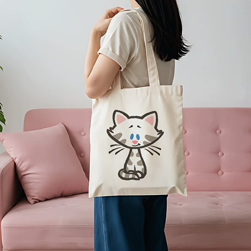 1ピース片面大容量折りたたみトートバッグ、かわいい猫柄付き- - Travel Accessories Unisex のレビューと価格