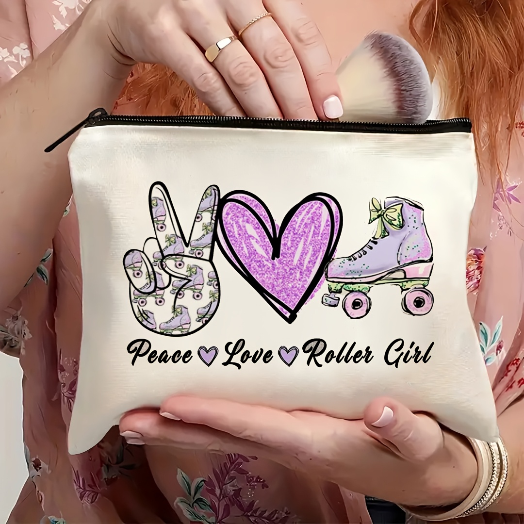 1個入り ピース、ラブ＆ローラースケートガール レトロデザイ - Travel Accessories Toiletries のレビューと価格