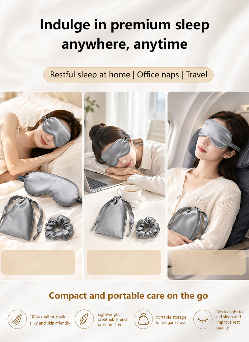 両面シルク睡眠アイシェード光遮断通気性トラベルスリープアイマ - Travel Accessories Eye Mask のレビューと価格