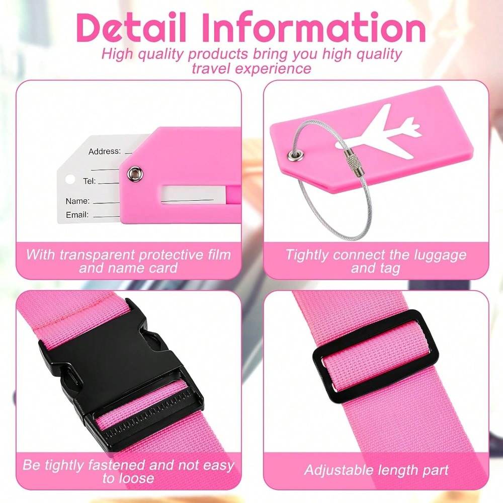 荷物ストラップセット 荷物タグ付き 複数の色の荷物ストラップ - Travel Accessories Luggage Straps のレビューと価格