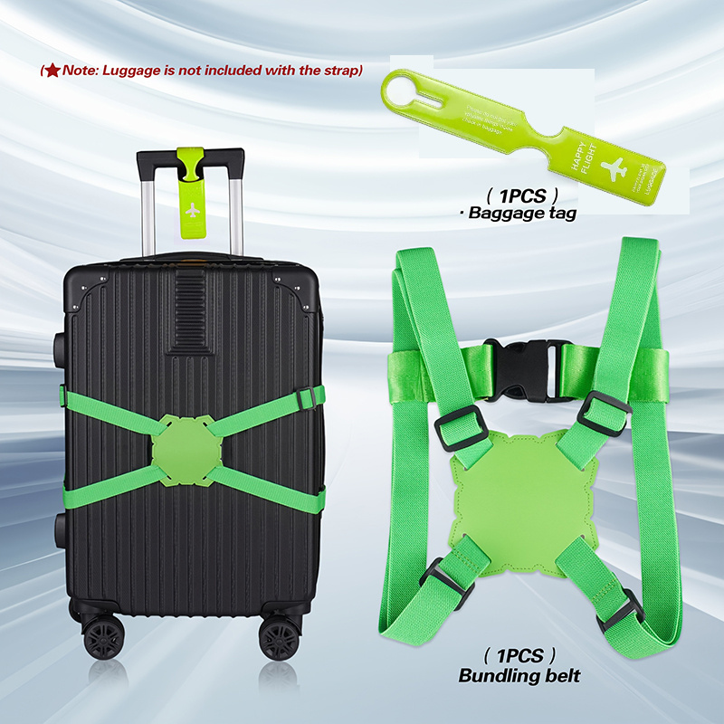 2ピース荷物ストラップセット+荷物タグ、5色展開、図8型安全 - Travel Accessories Luggage Straps のレビューと価格