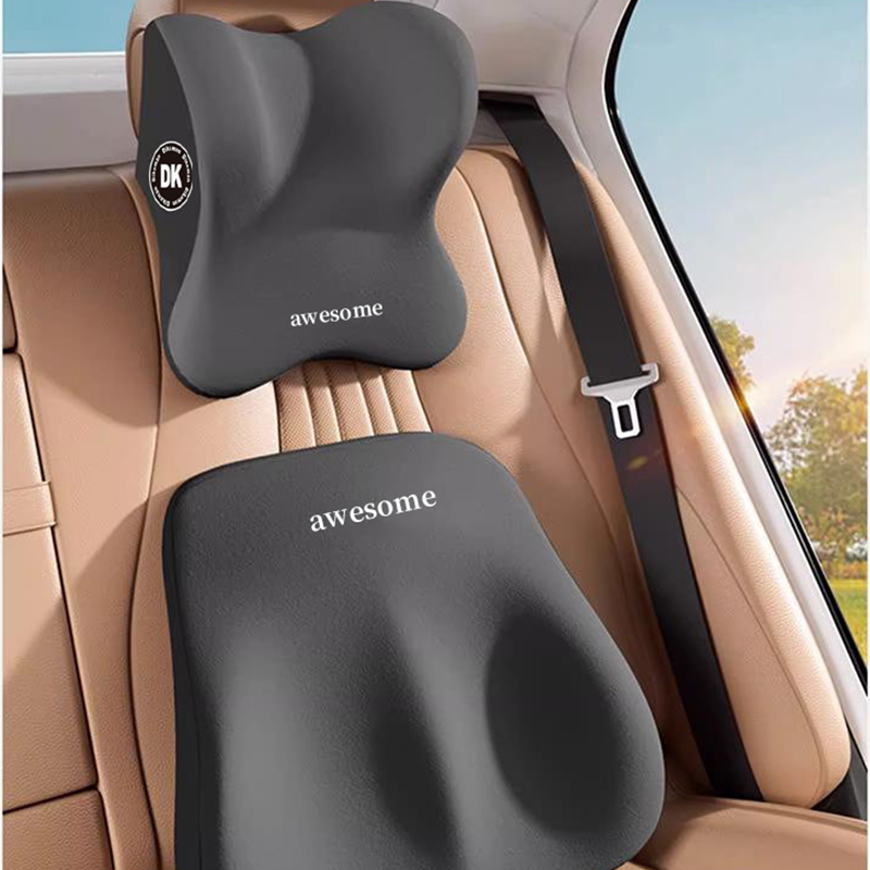 車用ネックピロー＆ランバーサポートセット プレミアムメモリー - Neck Pillow Memory Foam のレビューと価格