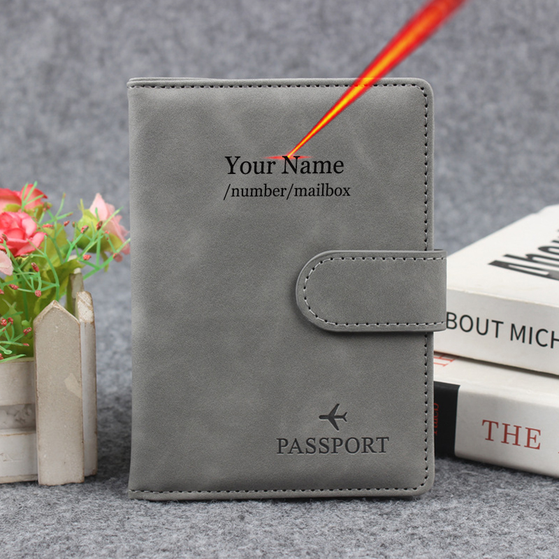 磁気ボタンパスポートカバーカバーネームカスタマイズ Rfid - Travel Accessories Bag For Men のレビューと価格