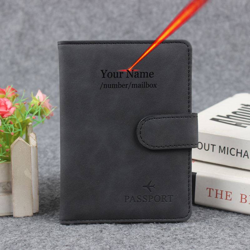 磁気ボタンパスポートカバーカバーネームカスタマイズ Rfid - Travel Accessories Bag For Men のレビューと価格