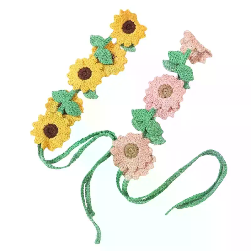 カラフルな花柄ターバンヘッドバンド、ニットフラワーヘッドバン - Travel Accessories Hawaii のレビューと価格