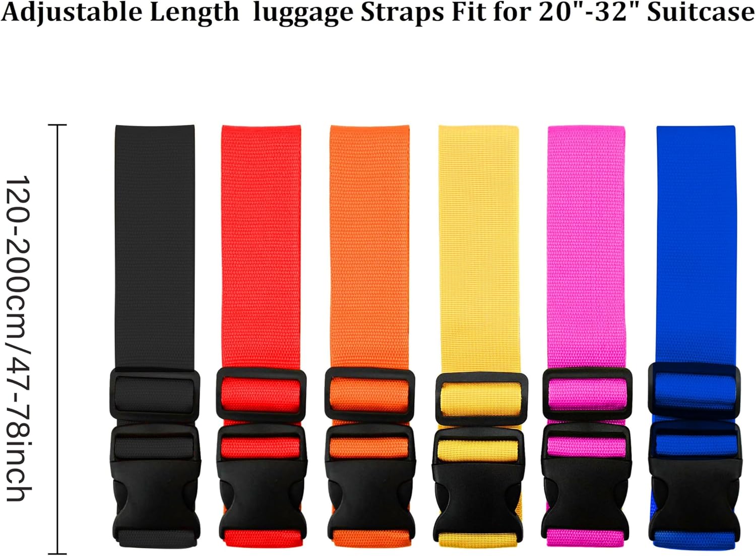明るい色の調節可能な荷物ストラップ 2 パック高耐久スーツケ - Travel Accessories Luggage Straps のレビューと価格