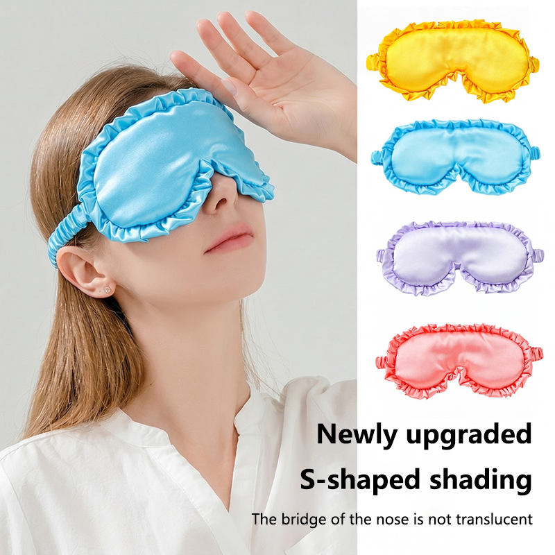 ファッションソリッドイミテーションシルクアイマスク、大きなフ - Travel Accessories Eye Mask のレビューと価格