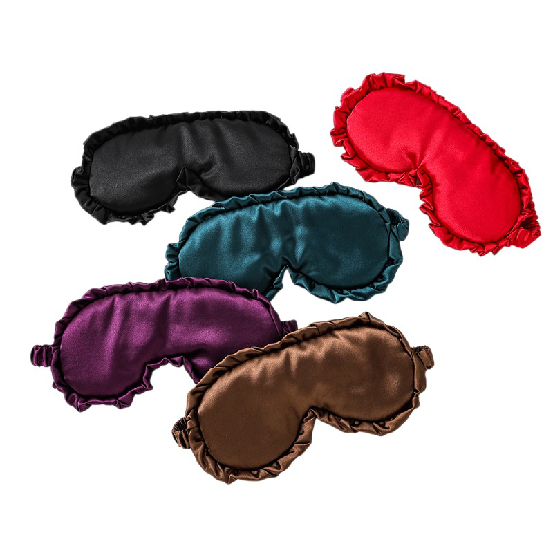 ファッションソリッドイミテーションシルクアイマスク、大きなフ - Travel Accessories Eye Mask のレビューと価格