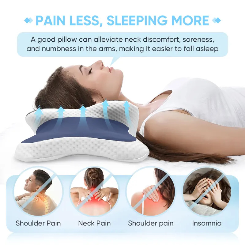低反発枕 頸椎枕 首の痛み緩和 輪郭形状記憶枕 人間工学に基 - Neck Pillow Memory Foam のレビューと価格