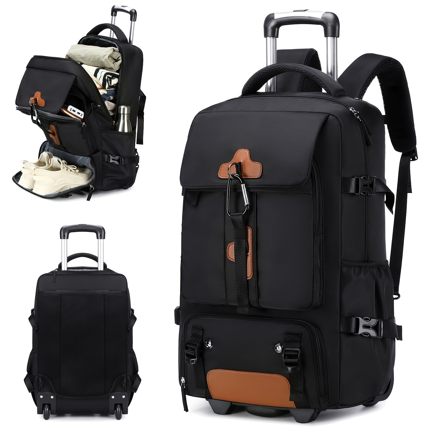 ローリングバックパック 大容量旅行用バックパック 車輪付き  - Travel Accessories Bag For Men のレビューと価格
